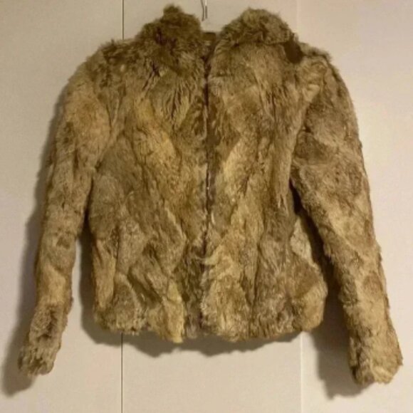Hooded Split End Ltd Rabbit Fur - Picture 1 of 5